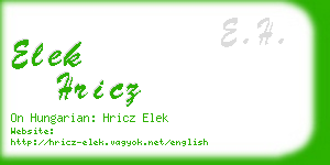 elek hricz business card